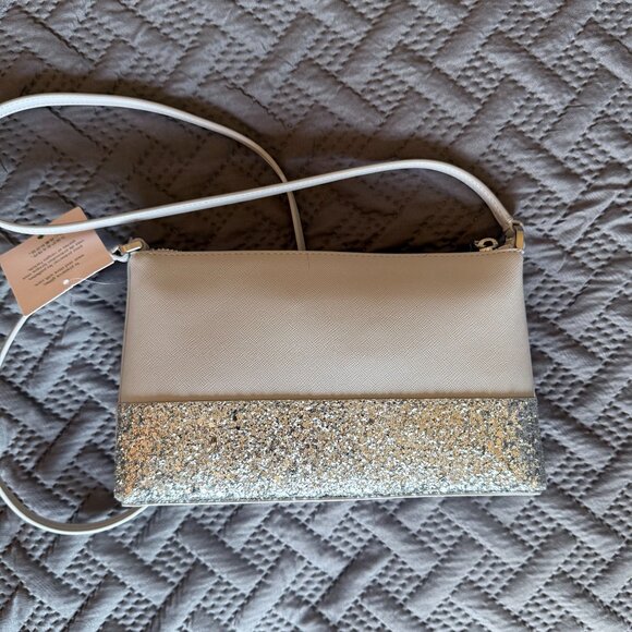 Kate Spade Gray and Silver Flash Glitter Crossbody Purse - Picture 3 of 5